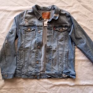 Levis Denim Distressed Button Jacket
